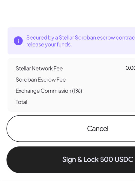 Escrow sign and lock screen