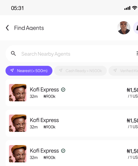 Find agents screen